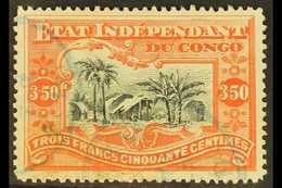 CONGO  1898 3f.50 Black And Vermilion, COB 27, Fine Cds Used. For More Images, Please Visit Http://www.sandafayre.com/it - Sonstige & Ohne Zuordnung