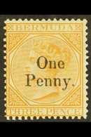 1875  1d On 3d Yellow-buff, SG 16, Fine Mint. For More Images, Please Visit Http://www.sandafayre.com/itemdetails.aspx?s - Bermuda