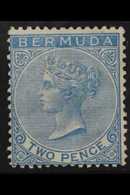 1877  2d Bright Blue, CC Wmk, SG 4, Fine Mint. For More Images, Please Visit Http://www.sandafayre.com/itemdetails.aspx? - Bermudas