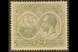 1920-21  2d Grey Tercentenary WATERMARK SIDEWAYS INVERTED AND REVERSED Variety, SG 61y, Fine Mint, Small Fault To One Pe - Bermuda