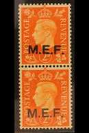 M.E.F.  1942 2d Orange, Ovptd Type M2/2a, Vertically Se-tenant Pair Of Regular And Rough Lettering Ovpts, SG M7b, Fine N - Italian Eastern Africa