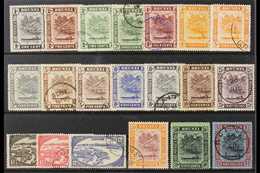 1924-37  "View On Brunei River" Script Wmk Complete Set Plus 5c Retouch, SG 60/78, Fine Used (20 Stamps) For More Images - Brunei (...-1984)
