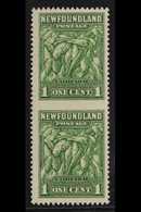 1932  1c Green "Atlantic Cod", Variety "imperf Between Vert. Pair", SG 209ba, Very Fine Never Hinged Mint. For More Imag - Other & Unclassified