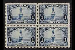 1935  $1 Bright Blue "Champlain Monument", SG 351,  BLOCK Of 4, Superb Mint, Three Stamps Are Never Hinged. (4 Stamps)   - Sonstige & Ohne Zuordnung