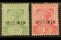 1900  ½d Green, 1d Rose-carmine, "SPECIMEN" Overprints, SG 1s/2s, Mint (2). For More Images, Please Visit Http://www.san - Caimán (Islas)