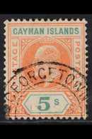 1907  5s Salmon & Green, SG 16, Full Perfs, "Georgetown" Cds, Fine Used. For More Images, Please Visit Http://www.sandaf - Cayman Islands