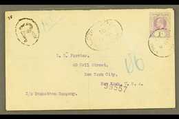 1908  (6 June) Registered Cover To USA, Bearing 1907 1s Stamp (SG 15) Tied By "George Town" Cds, With Registration "R" C - Caimán (Islas)