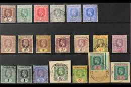 1912-20  KGV MCA Wmk Used Collection On A Stock Card That Includes A Complete Set (SG 40/52b) Plus Listed Additional Sha - Caimán (Islas)