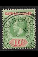 1918  KGV 10s Green & Red/green On Blue Green, Olive Back, SG 52c, Very Fine Used For More Images, Please Visit Http://w - Cayman Islands