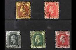 1921-26  KGV Definitive Set, MCA Wmk, SG 60/67, Fine Used (5 Stamps) For More Images, Please Visit Http://www.sandafayre - Cayman Islands