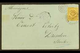 1890 COVER TO GERMANY  Bearing 1890-91 10c Brown On Yellow Tied By Fine "CORREOS NACIONALES BOGOTA / OTT 20, 1890"  Cds  - Colombia