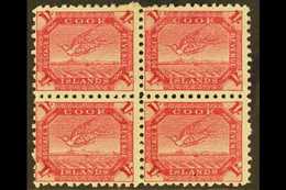 1893-1900  1s Deep Carmine Tern, SG 20a, Fine Mint Block Of Four.  For More Images, Please Visit Http://www.sandafayre.c - Islas Cook