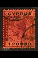 1924  £1 Purple And Black On Red, SG 102, Good Used With Slightly Smudged And Indistinct Cancels. For More Images, Pleas - Sonstige & Ohne Zuordnung