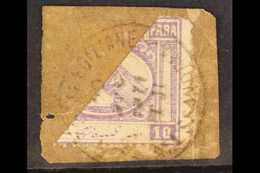 1871 ALEXANDRIA BISECT  10pa Bright Mauve, Diagonal Bisect, SG 12ba, On A Piece Tied By Clear Alessandria Cds. For More  - Other & Unclassified