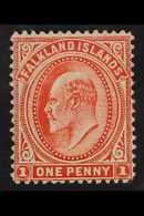 1904-12  1d Dull Coppery Red On Thick Paper, SG 44d, Very Fine Mint. Brandon Certificate. For More Images, Please Visit  - Falklandinseln