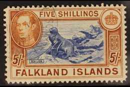 1938-50  5s Blue & Chestnut, SG 161, Very Fine Cds Used For More Images, Please Visit Http://www.sandafayre.com/itemdeta - Falkland Islands