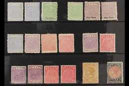 1878-1892 MINT COLLECTION  On Stock Cards, Includes 1878-99 Perf 12½ 1d (x2) & 2d On 3d, Perf 10 2d, 4d On 1d & 4d On 2d - Fiji (...-1970)