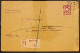 1925  5fr Carmine Philatelic Expo, Yvert 216 Or SG 412, Very Fine Used On Registered Cover From Paris To England. For Mo - Andere & Zonder Classificatie