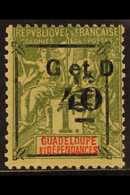 GUADELOUPE  1904 40c On 1f Olive-green Surcharge In Black With "1903" At Right Reading Upwards (Yvert 54, SG 59dA), Fine - Andere & Zonder Classificatie