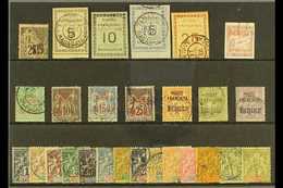 MADAGASCAR  19TH CENTURY USED SELECTION. Includes 1891 "15" On 25c, 1891 Imperf Set To 25c, 1895 Set To 40c, Plus 1f And - Sonstige & Ohne Zuordnung