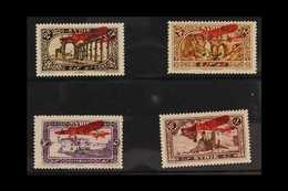 SYRIA  1925 Surcharged Set Bearing The Additional Red Aircraft Overprint, Yv 26PA/29PA, Maury 26A/29A (see Note In Yvert - Sonstige & Ohne Zuordnung