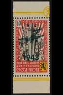 BELGIAN / FLEMISH LEGION  1943 +50 Fr Carmine- Red, Black & Yellow With Type Type II Overprint, Michel V, Never Hinged M - Other & Unclassified