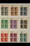 GENERALGOUVERNEMENT  1941-44 Hitler Most Vals To 1.60z As Matching Upper Right Corner IMPRINT IMPERF BLOCKS Of 4, Michel - Andere & Zonder Classificatie