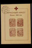 PLESKAU (PSKOV)  1942 (28 Feb) Red Cross Miniature Sheet With 'LIGAT' Watermark, Michel Block 2 X, Used With "Pleskau" C - Other & Unclassified