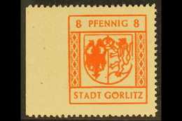 GORLITZ  1945 8pf Red-orange Economy Gum IMPERF AT LEFT Variety, Michel 7x Ul, Superb Never Hinged Mint, Also Showing 'b - Andere & Zonder Classificatie