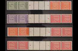 RUSSIAN ZONE  WEST SAXONY 1945 (Oct) Numerals Vertical SE-TENANT GUTTER PERF STRIPS Of 4, Michel SK Zd 5/8, Never Hinged - Other & Unclassified
