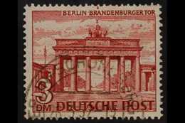 1949  3m Brown-red Buildings 'coloured Spot Over RA' PLATE FLAW (position 17), Michel 59 I, Very Fine Cds Used, Fresh, E - Other & Unclassified