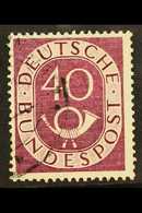 1951-52 RARE VARIETY.  40pf Purple Posthorn 'Zusatzliche Schraffe Vor Dem "S" Von "Post"' PLATE FLAW (position 34), Mich - Other & Unclassified