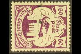 1921-22  60pf Purple Air With WATERMARK HORIZONTAL Variety, Michel 67y, Mint, Exp Dr Hindrichs. For More Images, Please  - Andere & Zonder Classificatie