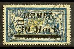 1922 (12 SEPT)  30m On 5fr Deep Blue And Buff With The Overprint Showing TOP LEFT OF DOUBLE BAR DAMAGED Variety From Pos - Other & Unclassified