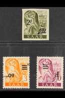 1947 VARIETIES  60c On 3pf Yellow-orange & 1f On 10pf Mauve SURCHARGES INVERTED, Michel 227/28 II K, And 2f On 12pf Oliv - Sonstige & Ohne Zuordnung
