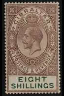 1921  8s Dull Purple And Green, Wmk Script, Geo V, SG 101, Superb Mint. Lovely Stamp With Perfect Delicate Colour. For M - Gibraltar