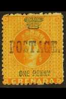1883  1d Orange With Large "Postage" Overprint, SG 27, Fine Unused. For More Images, Please Visit Http://www.sandafayre. - Grenade (...-1974)