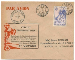 Senegal Lettre Avion St Louis Aioun El Atrouss Mauritanie 1946 Airmail Cover Brief Belege Correo Aereo - Brieven En Documenten
