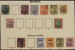 FARIDKOT  1887-1900 FINE USED SELECTION, All Different, Includes 1887-1900 Set To 8a & 1r And Officials 1887-98 Vals To  - Other & Unclassified