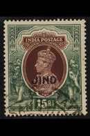 JIND  1941 - 3 15r Brown And Green, Geo VI, SG 135, Very Fine Used With Correct Hooded Cancel. For More Images, Please V - Andere & Zonder Classificatie