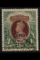 JIND  1941 - 3 15r Brown And Green, Geo VI, SG 135, Very Fine Used With Correct Hooded Cancel. For More Images, Please V - Sonstige & Ohne Zuordnung