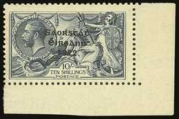 1922-23  10s Dull Grey-blue, SG 66, Never Hinged Mint From The Lower- Right Corner Of The Sheet. For More Images, Please - Other & Unclassified