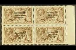 1925  2s 6d Chocolate Brown, SG 83, Marginal Block Of 4 Showing The Variety "Wide And Narrow Date" As 2 Vertical Pairs,  - Otros & Sin Clasificación