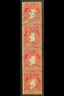 1940 COIL STAMP  1d Carmine, Perf 14 X Imperf, SG 112b, Fine Cds Used Strip Of Four. For More Images, Please Visit Http: - Other & Unclassified