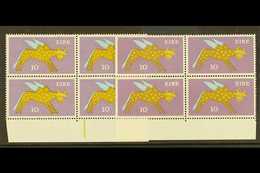 1971-5  10p "Winged Ox" Definitive, Both Types I & II In Lower Marginal Blocks Of 4, SG 299/299a, Never Hinged Mint (2 B - Andere & Zonder Classificatie