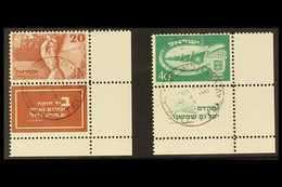 1950  2nd Anniv Of Independence, Full Tabbed Corner Pairs, SG 29/30, Very Fine Used. (2 Stamps) For More Images, Please  - Other & Unclassified