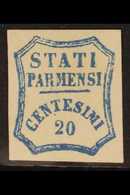 PARMA  PROVISIONAL GOVERNMENT 1859 20c Blue (Sassone 15, SG 31), Fine Mint Large Part Og, Four Good To Large Margins, Ve - Unclassified