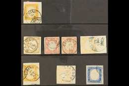 1861-1863 FINE USED CLASSICS GROUP  On A Stock Card, Includes Sardinia 1861-63 10c On Piece (3 Margins), Neapolitan Prov - Sin Clasificación