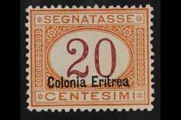 ERITREA  POSTAGE DUE 1920-26 (overprint At Base) 20c Magenta And Orange (Sass 16, Mi 3 II, SG D55), Well Centred, Very F - Otros & Sin Clasificación