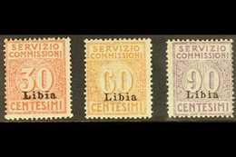 LIBYA  SERVIZIO COMMISSIONI 1915 Overprints Complete Set, Sassone 1/3, Fine Mint. (3 Stamps) For More Images, Please Vis - Otros & Sin Clasificación